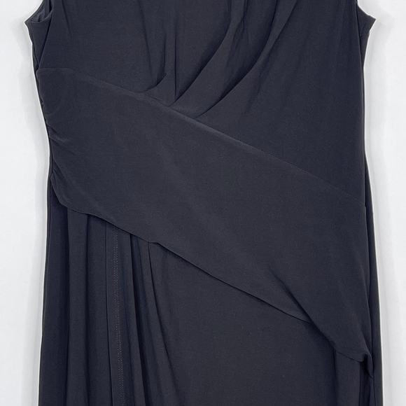 2/$30 Eliza J Tulip Wrap Dress 12 Black Sleeveless Pleated Lined #6567 - Picture 8 of 13